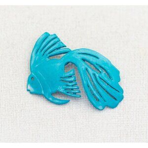 Vintage Blue Fish Brooch - A13